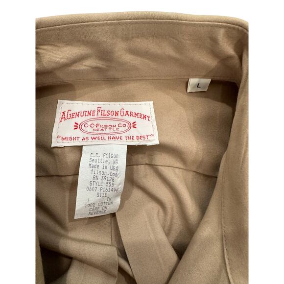 Filson 555 Padded Short Sleeve Heavy 100% Cotton Shooting Shirt Men's Size L - Picture 8 of 9